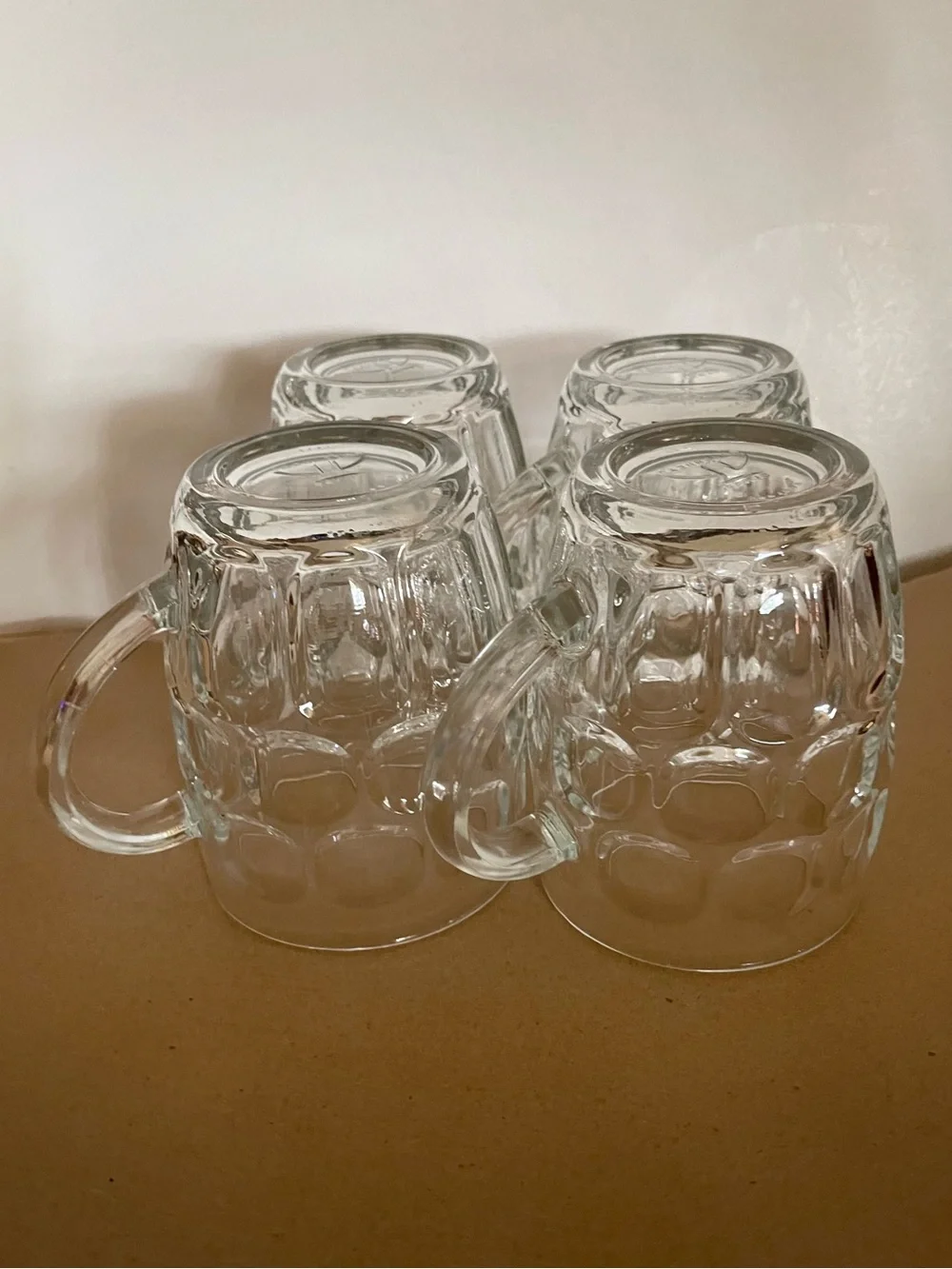 Ravenhead R5V1 Dimple Thumbprint Panel Clear Pressed Jug Glass Handle Mug